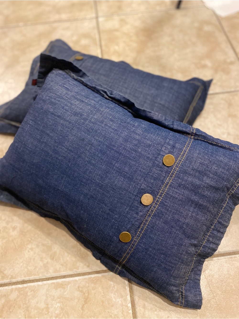 Wool rich Set of 2 Denim throw pillows